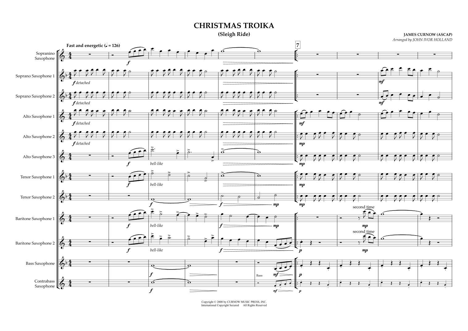 Christmas Troika (sleigh Ride) (arr. John Ivor Holland)