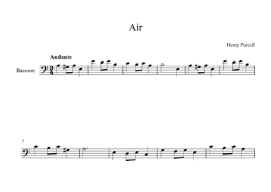 Air - Henry Purcell (Bassoon) (arr. Digital Book Music)