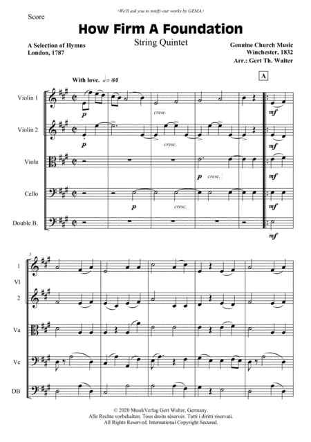 How Firm A Foundation (arr. Gert Th. Walter)