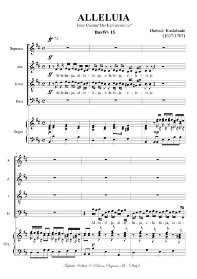 Buxtehude, ALLELUIA from Cantata "Der Herr ist mit mir" fo SATB Choir and Organ (arr. Renato Tagliabue)