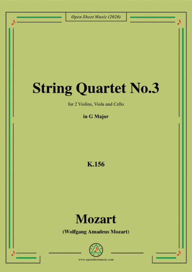 Mozart-String Quartet No.3 in G Major,K.156 (arr. MSM)
