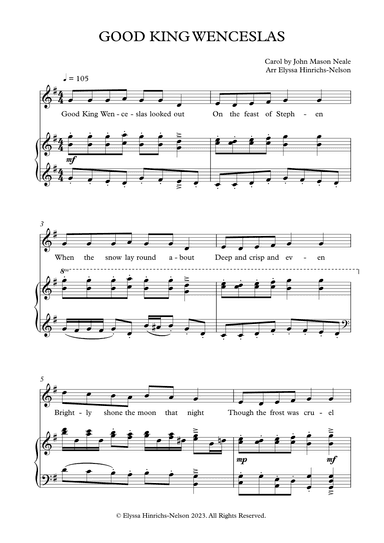 GOOD KING WENCESLAS Arr. Elyssa Hinrichs-Nelson (arr. Elyssa Hinrichs-Nelson)