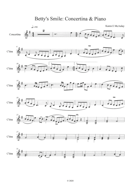 Betty's Smile : for Concertina and Piano