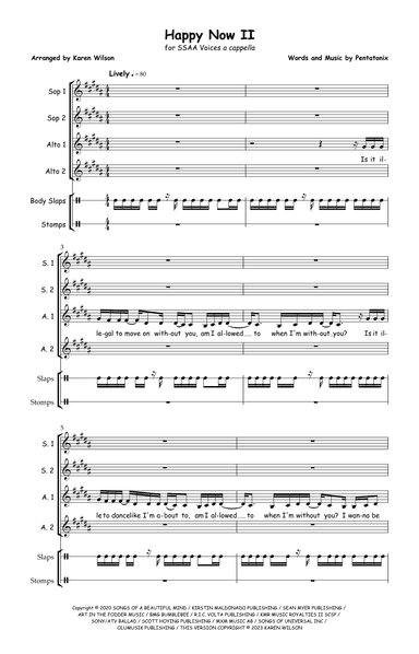 Happy Now (arr. Karen Wilson)