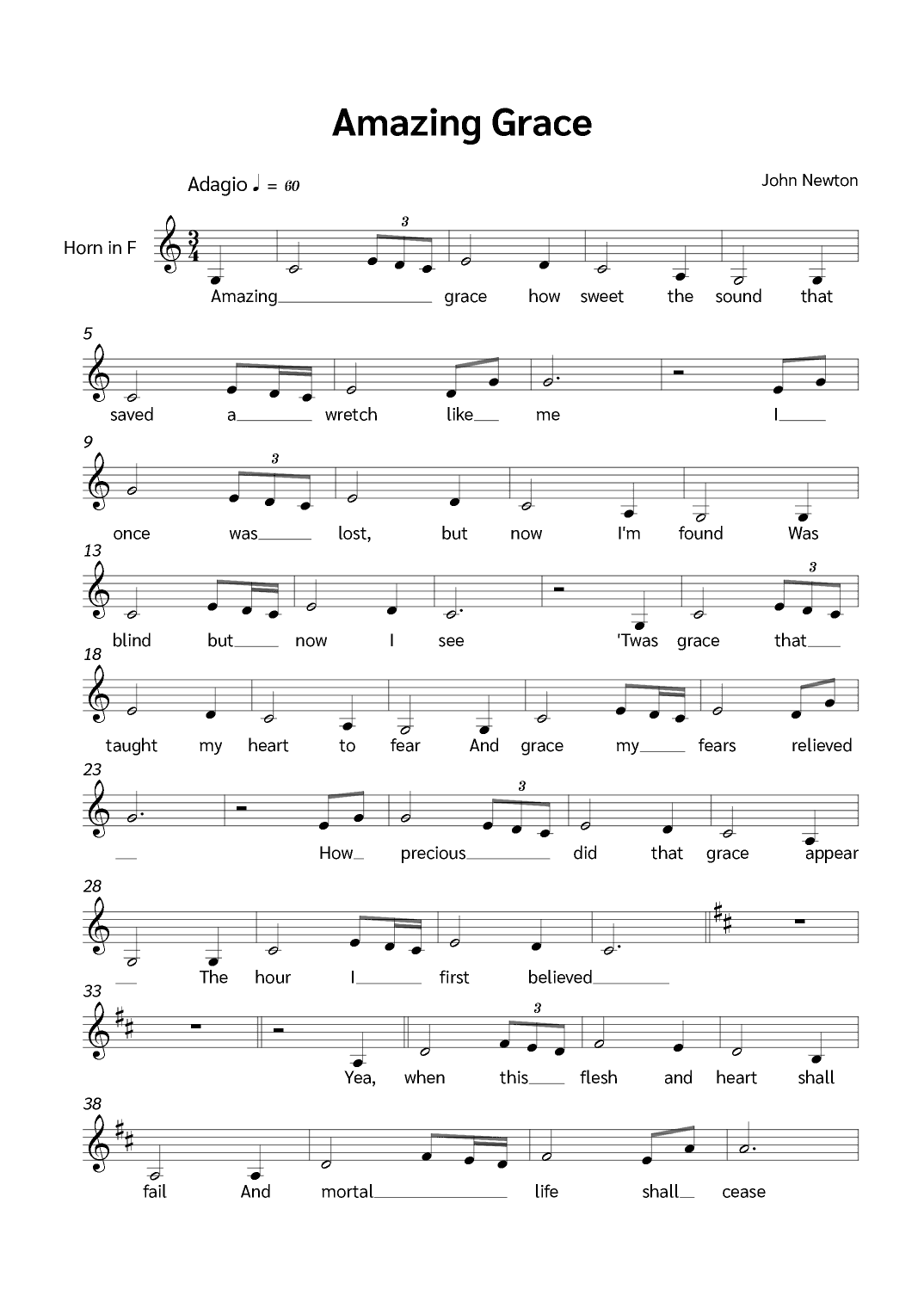 Amazing Grace (arr. Jackson Spindler)