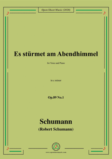 Schumann-Es stürmet am Abendhimmel,Op.89 No.1,in c minor (arr. MSM)
