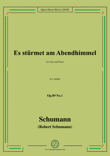 Schumann-Es stürmet am Abendhimmel,Op.89 No.1,in c minor (arr. MSM)