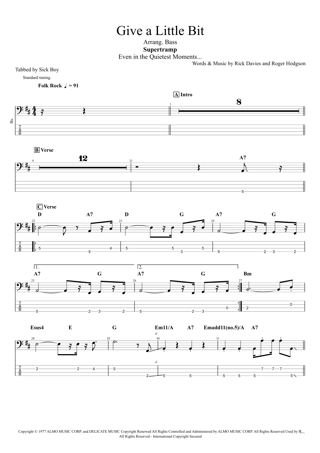 Give A Little Bit (arr. Sick Boy)