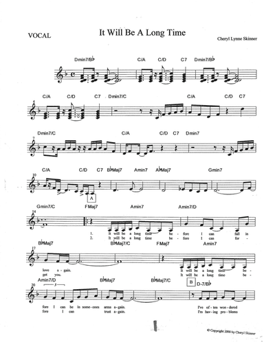 IT WILL BE A LONG TIME LEADSHEET