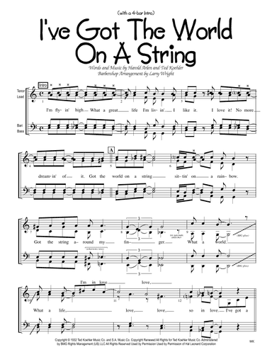 I've Got The World On A String (arr. Larry Wright)