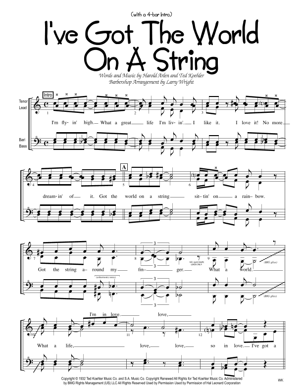 I've Got The World On A String (arr. Larry Wright)