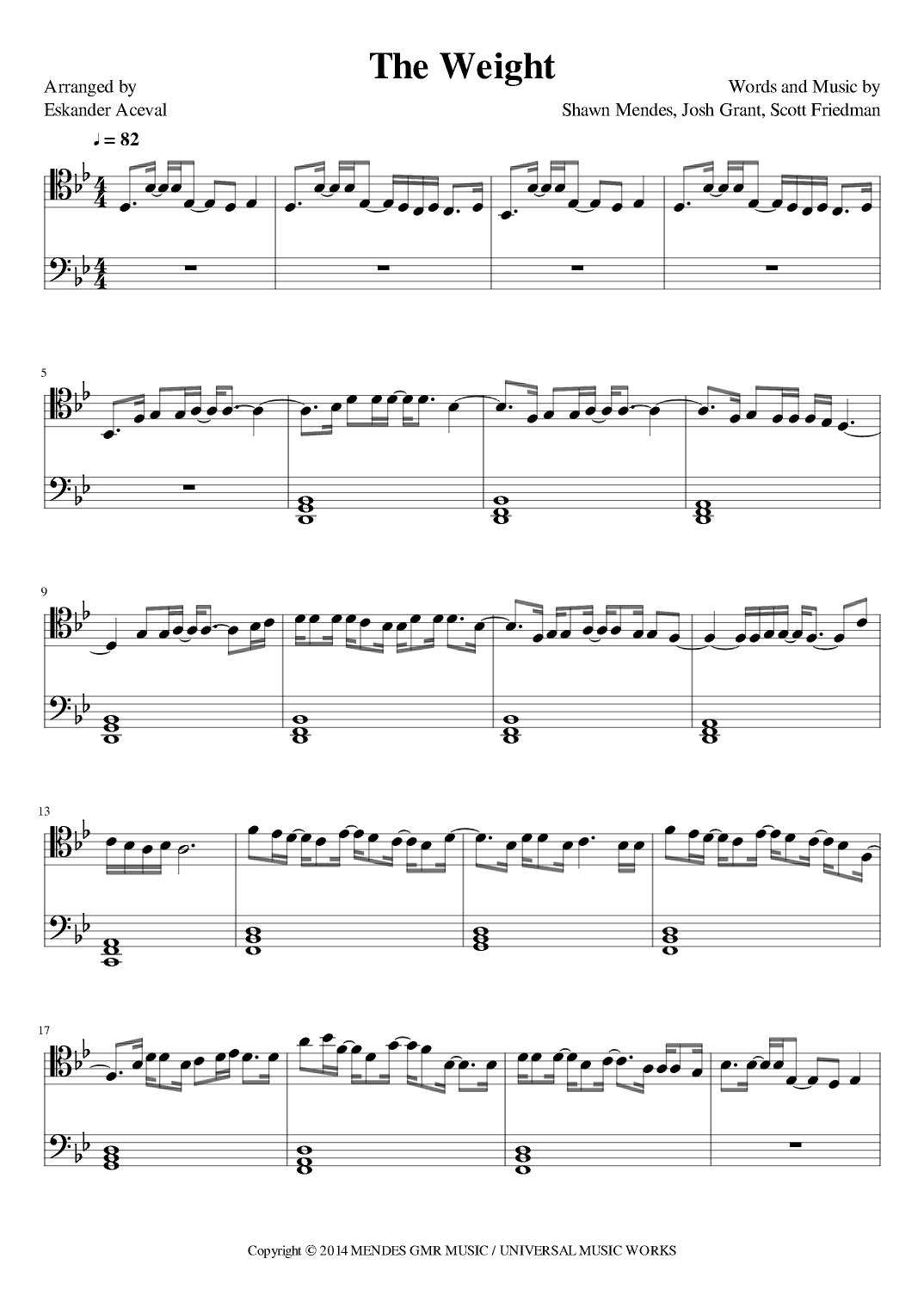 The Weight (arr. Eskander Aceval)