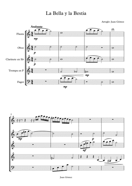 La Bella y la Bestia (arr. Juan Gómez)