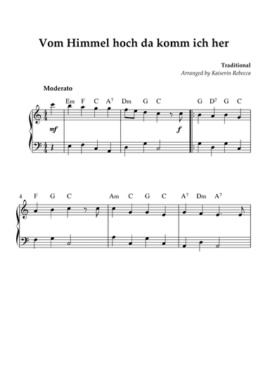 Vom Himmel hoch da komm ich her (arr. Kaiserin Rebecca)