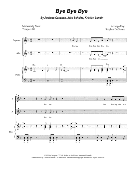 Bye Bye Bye (arr. Stephen DeCesare)