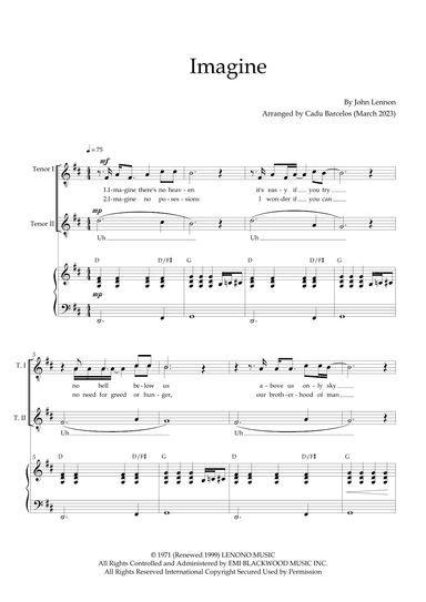 Imagine (arr. Cadu Barcelos)