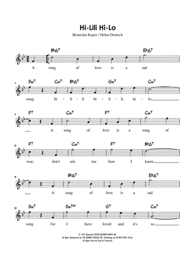 Hi-lili, Hi-lo (arr. Charles Lee)