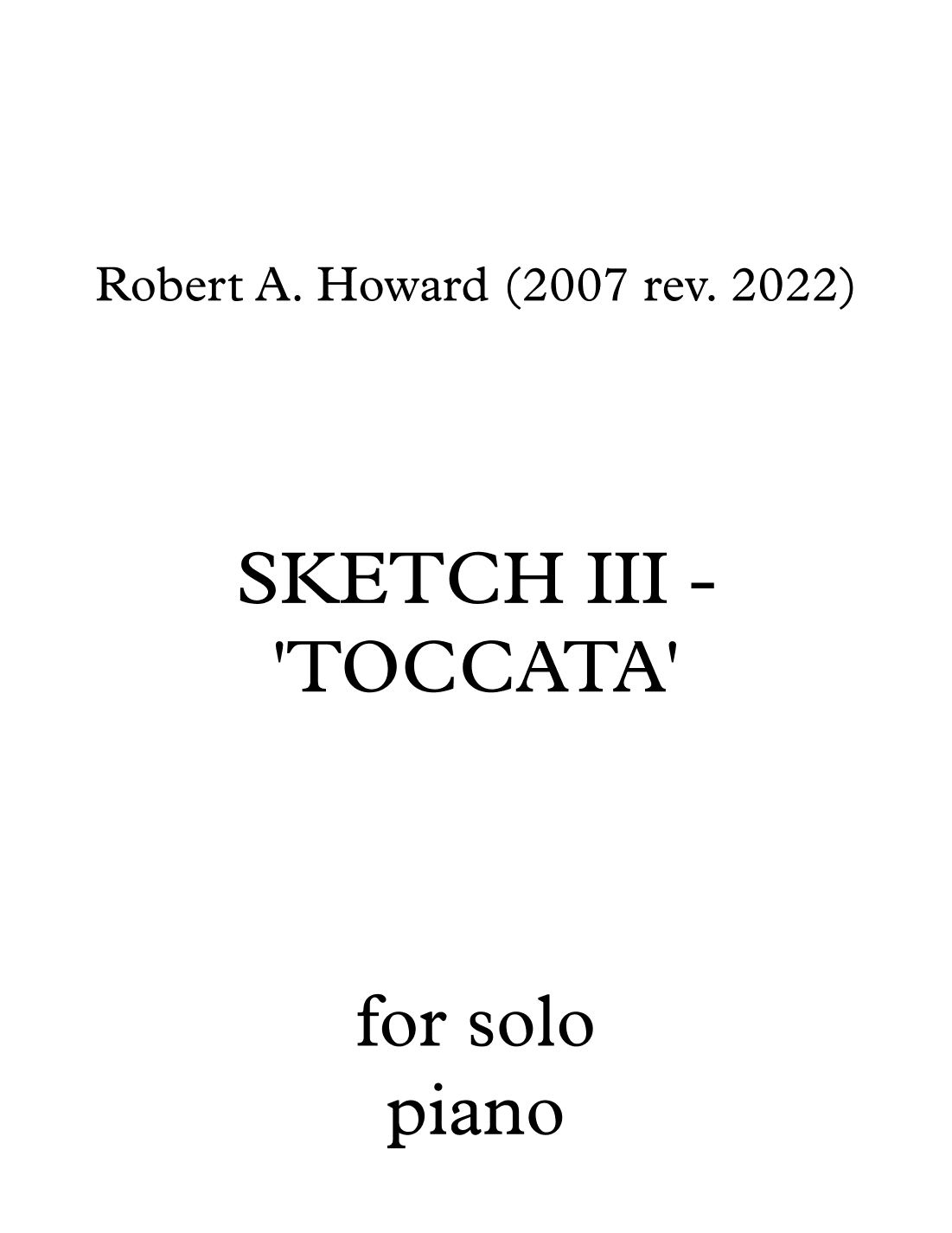 Sketch III - 'Toccata'