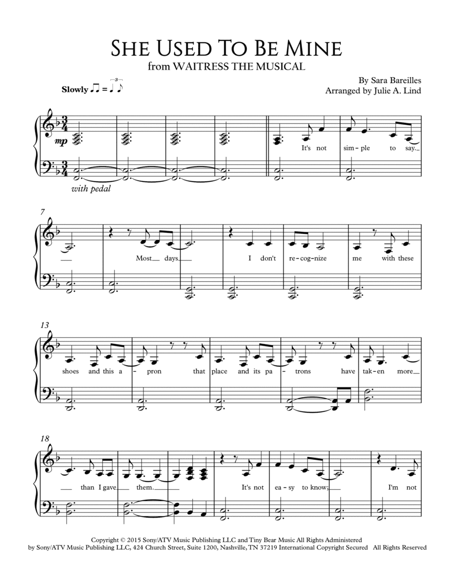 She Used To Be Mine (arr. Julie A. Lind)