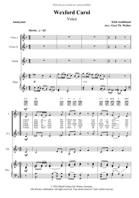 Wexford Carol (arr. Gert Th. Walter)