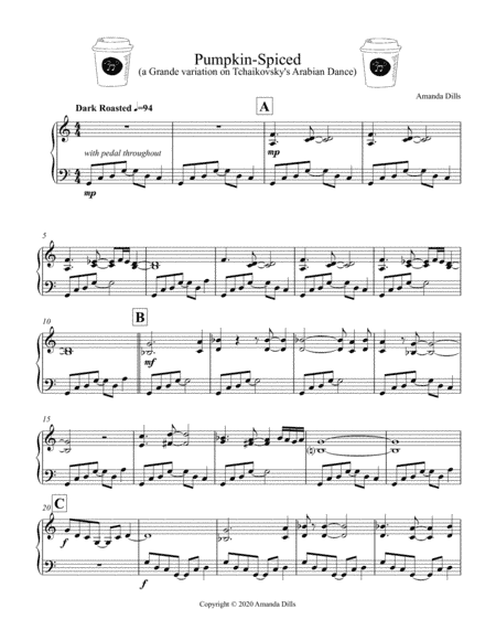 Pumpkin Spiced: Grande Variation on Tchaikovsky's Arabian Dance (Halloween/Thanksgiving Piano Solo) (arr. Amanda Dills)