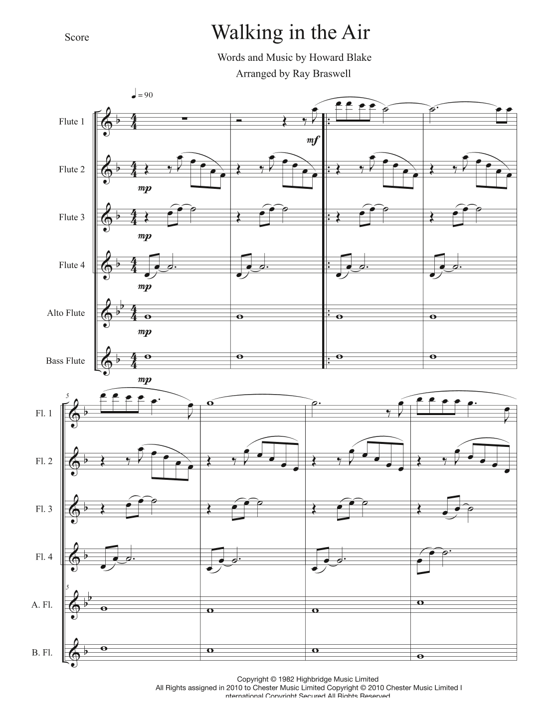 Walking In The Air (arr. Ray Braswell)