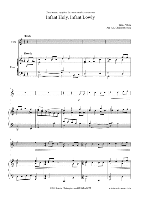 Infant Holy, Infant Lowly -  Flute and Piano (arr. Anne L Christopherson GRSM ARCM)