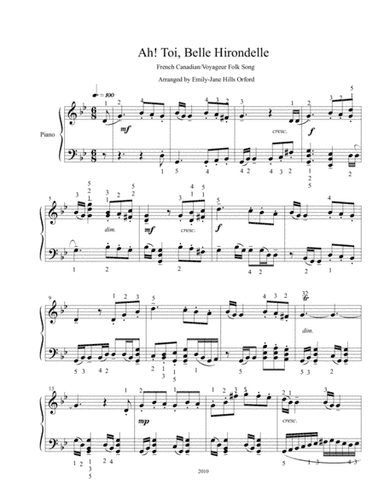 Ah! Toi, Belle Hirondelle (arr. Emily-Jane Hills Orford)