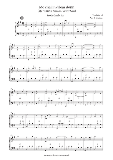 Mo chailin dìleas donn (My Faithful, Brown-Haired Lass) (arr. Julia Gordon)