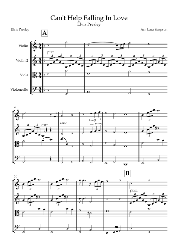 Can't Help Falling In Love (arr. Lara Simpson)