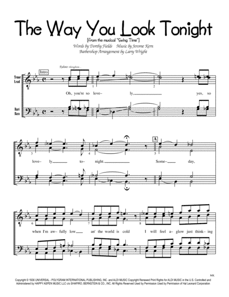 The Way You Look Tonight (arr. Larry Wright)