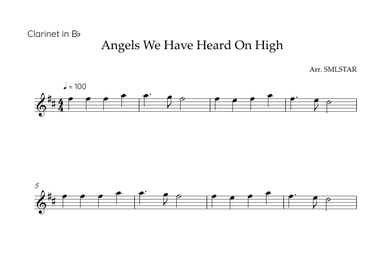 Angels We Have Heard On High CLARINET SOLO (arr. SMLStar)