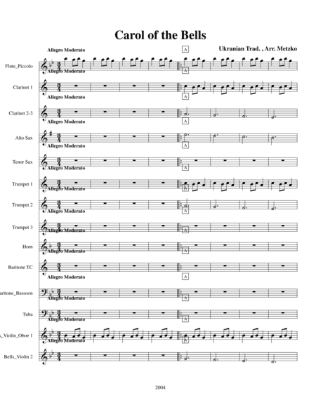 Carol of the Bells (arr. Arr. Brandyn Metzko)