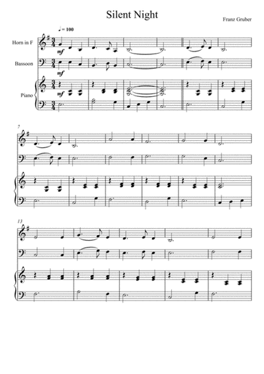 Franz Gruber - Silent Night (Horn in F and Bassoon Duet) (arr. André Laitano)
