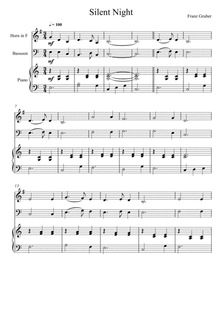 Franz Gruber - Silent Night (Horn in F and Bassoon Duet) (arr. André Laitano)