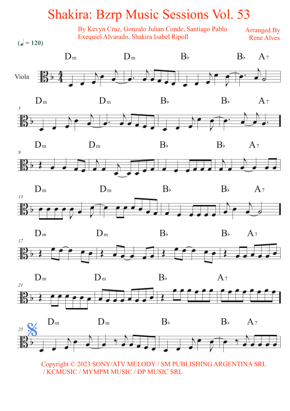 Shakira: Bzrp Music Sessions Vol. 53 (arr. Rene Alves)