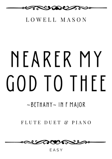 Mason - Nearer My God To Thee (Bethany) in F Major - Easy (arr. Piacere Music Sheets)