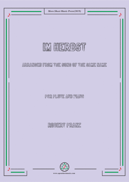 Franz-Im Herbst,for Flute and Piano (arr. MSM)