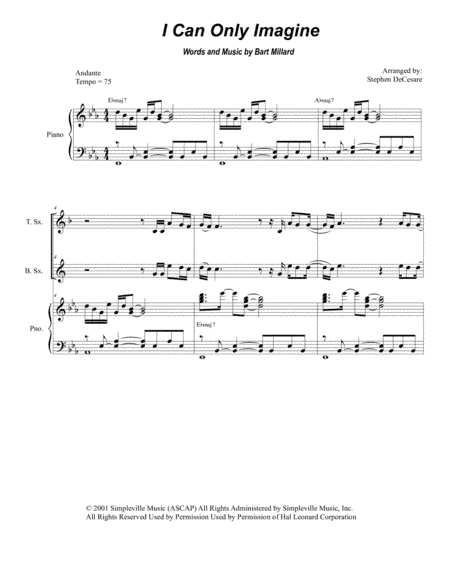 I Can Only Imagine (arr. Stephen DeCesare)