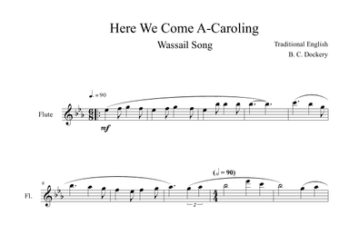 Here We Come A-Caroling (Flute Solo) (arr. B. C. Dockery)