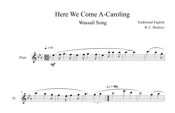 Here We Come A-Caroling (Flute Solo) (arr. B. C. Dockery)