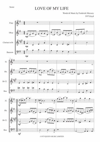 Love Of My Life (arr. Darren Lloyd)