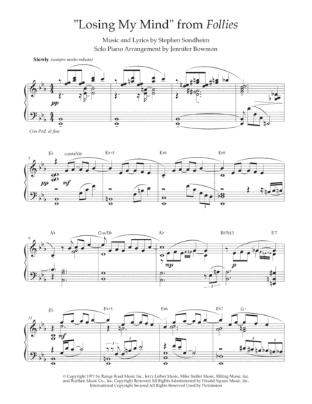 Losing My Mind (arr. Jennifer Bowman)