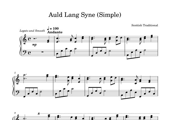 Auld Lang Syne (Simple) (arr. Aaron Chu)