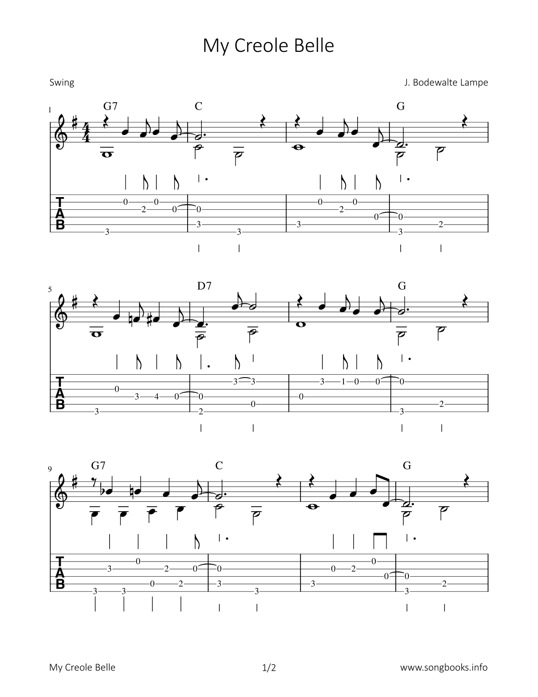 My Creole Belle (arr. Bettina Schipp)