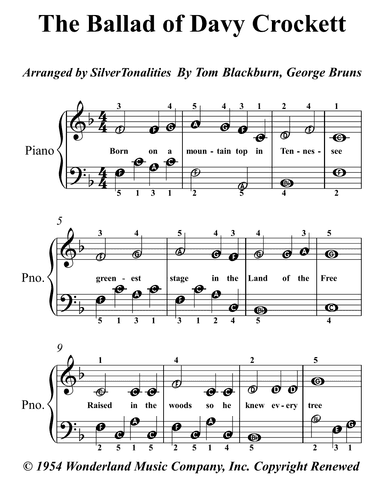 The Ballad Of Davy Crockett (arr. SilverTonalities)