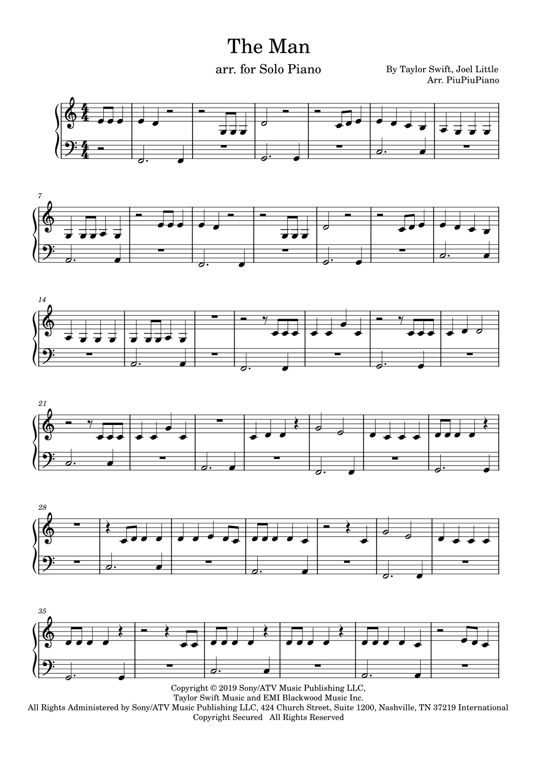 The Man (arr. Più Piu Piano)