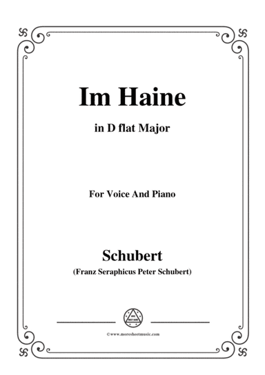 Schubert-Im Haine,Op.56 No.3,in D flat Major,for Voice&Piano (arr. MSM)