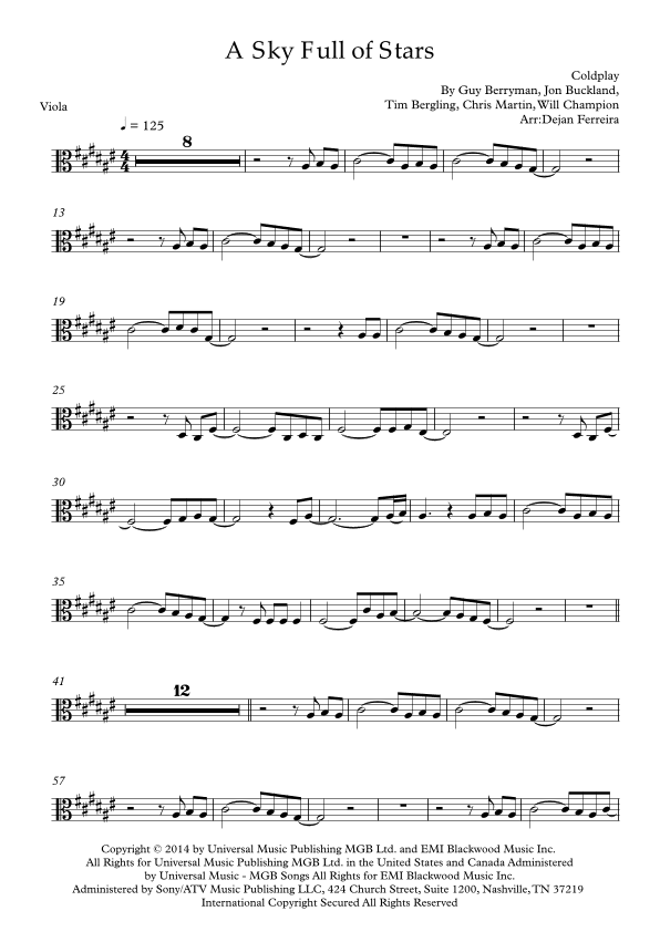 A Sky Full Of Stars (arr. Dejan Ferreira)
