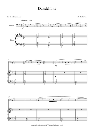 Dandelions (arr. Tom Drummond)